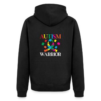 Autism Warrior Autistic Ninja Asperger Syndrome - Unisex Premium Bio Zip Hoodie - Schwarz - Hinten - Nico (187cm)