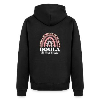 Doula à votre col de l’utérus Doula sage-femme post-partum - Veste à capuche bio Premium Unisexe - noir - Dos - Nico (187cm)