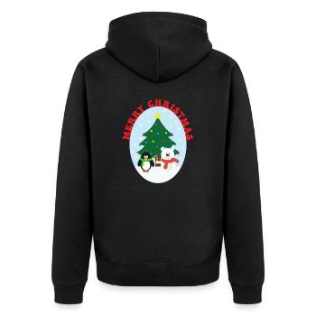 Joyeux Noël mignon pingouin et ours - Veste à capuche bio Premium Unisexe - noir - Dos - Nico (187cm)