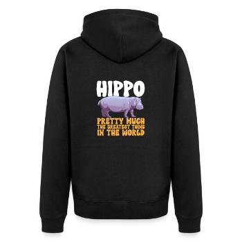 Hippopotame Hippopotame - Veste à capuche bio Premium Unisexe - noir - Dos - Nico (187cm)