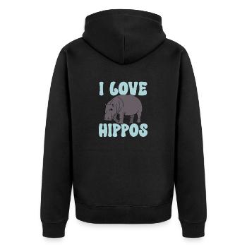 Hippopotame Hippopotame - Veste à capuche bio Premium Unisexe - noir - Dos - Nico (187cm)