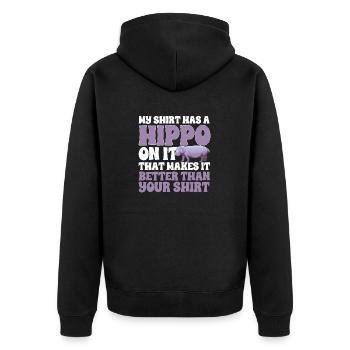 Hippopotame Hippopotame - Veste à capuche bio Premium Unisexe - noir - Dos - Nico (187cm)