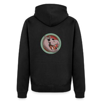 Hippopotame Hippopotame - Veste à capuche bio Premium Unisexe - noir - Dos - Nico (187cm)