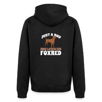 Foxred Labrador Fox Red Labrador Retriever - Unisex Premium Organic Zip Hoodie - black - Back - Nico (187cm)