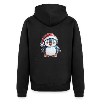 pingouin bonnet de noel - Veste à capuche bio Premium Unisexe - noir - Dos - Nico (187cm)