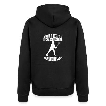 Badminton Badminton Badminton Fan Badminton Team - Unisex Premium Organic Zip Hoodie - black - Back - Nico (187cm)