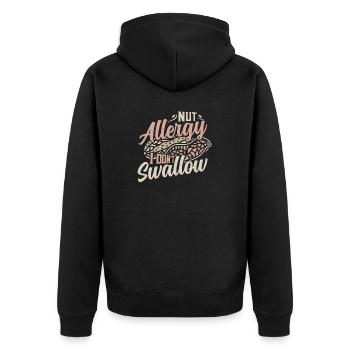 Nut Allergy I Don't Swallow Awareness Nut Allergic - Unisex Premium Bio Zip Hoodie - Schwarz - Hinten - Nico (187cm)