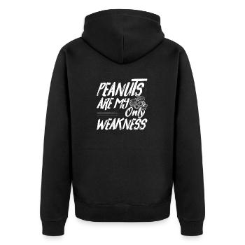 Peanuts Are My Only Weakness Nut Allergic Awarenes - Unisex Premium Bio Zip Hoodie - Schwarz - Hinten - Nico (187cm)