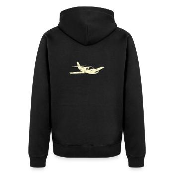 Airplane T-Shirt - Cool Plane Aeroplane Kids Pun - Unisex Premium Organic Zip Hoodie - black - Back - Nico (187cm)