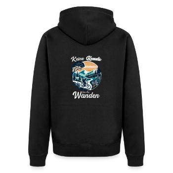 Mountainbike-Action Keine Gnade für die Wade - Unisex Premium Bio Zip Hoodie - Schwarz - Hinten - Nico (187cm)