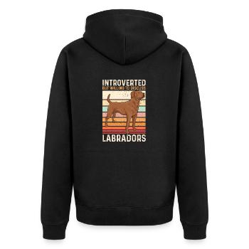 Foxred Labrador Fox Red Labrador Retriever - Unisex Premium Organic Zip Hoodie - black - Back - Nico (187cm)