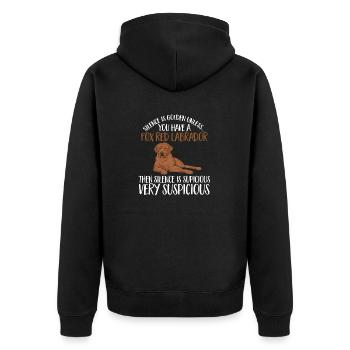 Foxred Labrador Fox Red Labrador Retriever - Unisex Premium Organic Zip Hoodie - black - Back - Nico (187cm)