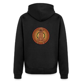 Foxred Labrador Fox Red Labrador Retriever - Unisex Premium Organic Zip Hoodie - black - Back - Nico (187cm)