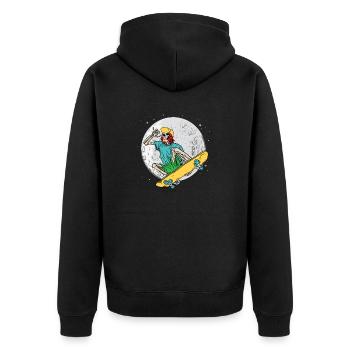 Skateboarding Skeleton Extreme Sports Skating - Unisex Premium Organic Zip Hoodie - black - Back - Nico (187cm)