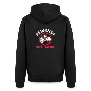 Peanuts? Nut For Me Nut Allergic Awareness - Unisex Premium Bio Zip Hoodie - Schwarz - Hinten - Nico (187cm)