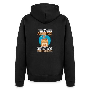 Yes I Have A Peanut Allergic. Nut Allergic Awarene - Unisex Premium Bio Zip Hoodie - Schwarz - Hinten - Nico (187cm)