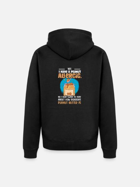 Ja, jeg har en jordnøddeallergisk. Møtrik allergisk awarene - Premium økologisk unisex-hættejakke - sort