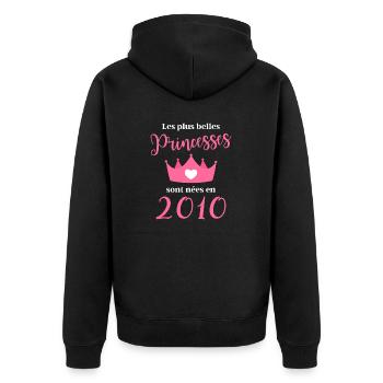Les plus belles princess sont nees en 2010 - Veste à capuche bio Premium Unisexe - noir - Dos - Nico (187cm)