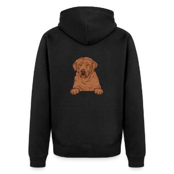 Foxred Labrador Fox Red Labrador Retriever - Unisex Premium Organic Zip Hoodie - black - Back - Nico (187cm)