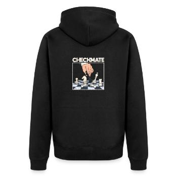 Checkmate Funny Chess Thematic Master - Unisex Premium Organic Zip Hoodie - black - Back - Nico (187cm)
