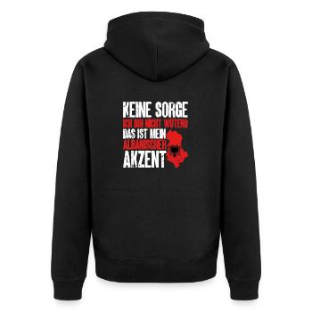 Albanische Flagge Albanischer Adler Shqiponja - Unisex Premium Bio Zip Hoodie - Schwarz - Hinten - Nico (187cm)