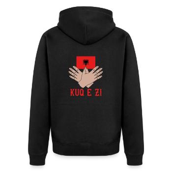 Drapeau albanais Aigle albanais Shqiponja - Veste à capuche bio Premium Unisexe - noir - Dos - Nico (187cm)