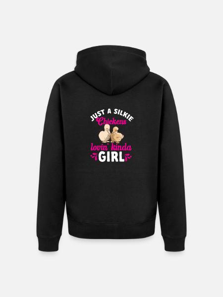 Seidenhuhn Silkie Chicken - Unisex Premium Organic Zip Hoodie - black