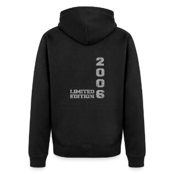 Limited Edition, 2006 - Unisex Premium Bio Zip Hoodie - Schwarz - Hinten - Nico (187cm)