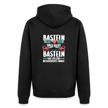 Bastler Basteln - Unisex Premium Bio Zip Hoodie - Schwarz - Hinten - Nico (187cm)