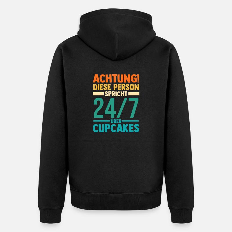 Backen Cupcakes - Unisex Premium Bio Zip Hoodie - Schwarz