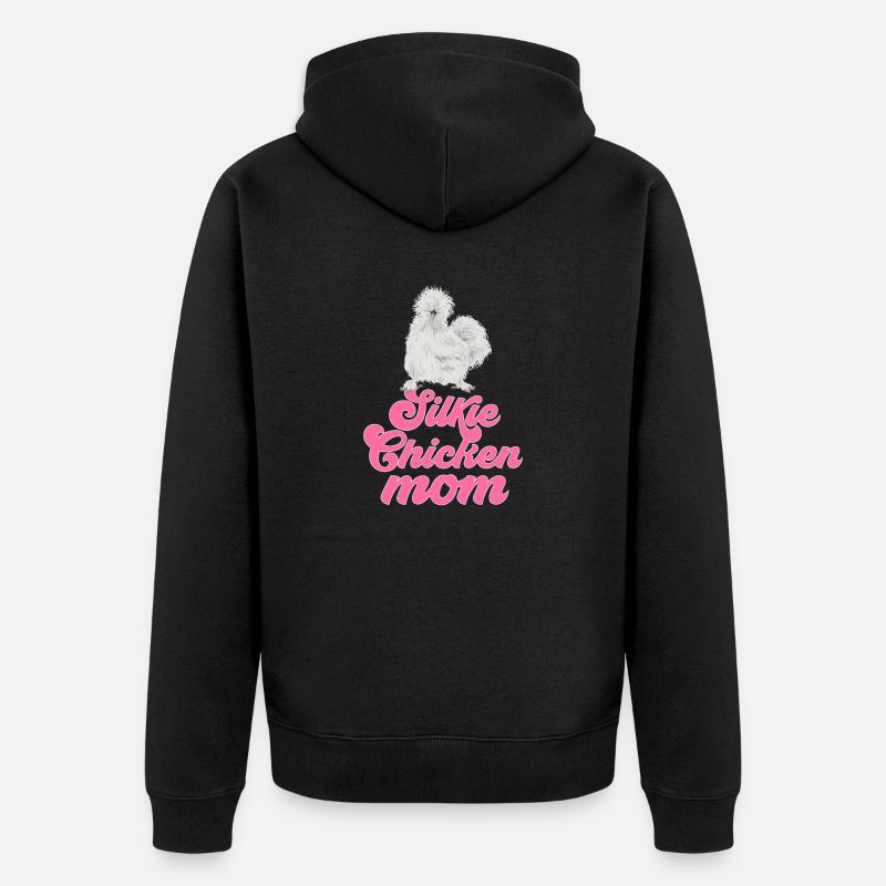 Seidenhuhn Poulet soyeux - Veste à capuche bio Premium Unisexe - noir