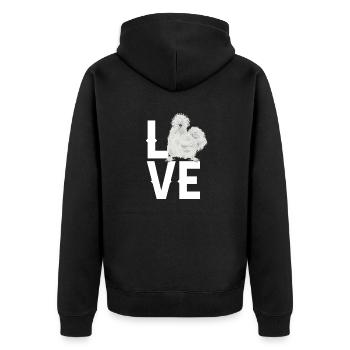Seidenhuhn Poulet soyeux - Veste à capuche bio Premium Unisexe - noir - Dos - Nico (187cm)