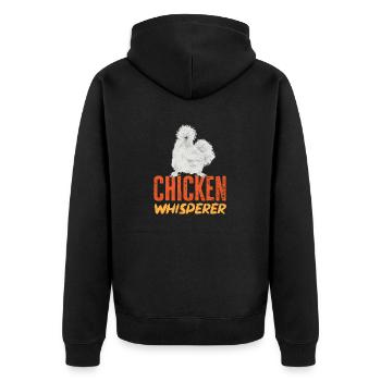 Seidenhuhn Poulet soyeux - Veste à capuche bio Premium Unisexe - noir - Dos - Nico (187cm)