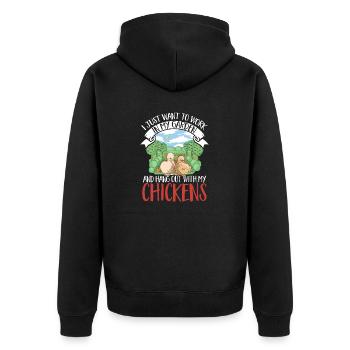 Seidenhuhn Poulet soyeux - Veste à capuche bio Premium Unisexe - noir - Dos - Nico (187cm)