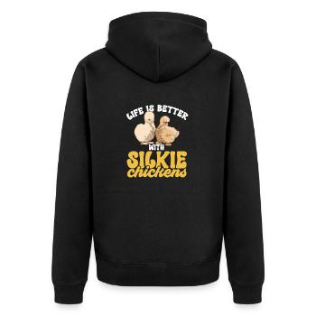 Seidenhuhn Poulet soyeux - Veste à capuche bio Premium Unisexe - noir - Dos - Nico (187cm)