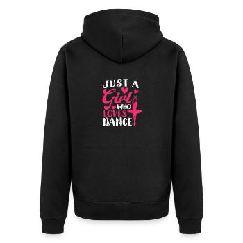 Juste une fille qui aime danser. Drôle de danse - Veste à capuche bio Premium Unisexe - noir - Dos - Nico (187cm)