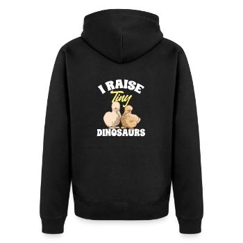 Seidenhuhn Poulet soyeux - Veste à capuche bio Premium Unisexe - noir - Dos - Nico (187cm)