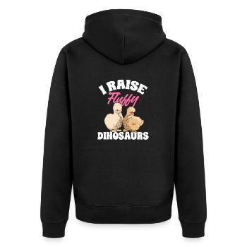 Seidenhuhn Poulet soyeux - Veste à capuche bio Premium Unisexe - noir - Dos - Nico (187cm)