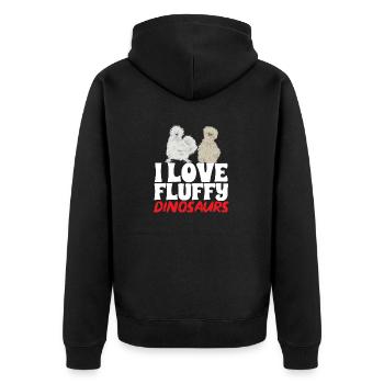 Seidenhuhn Poulet soyeux - Veste à capuche bio Premium Unisexe - noir - Dos - Nico (187cm)