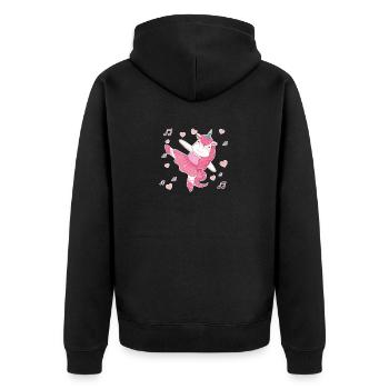 Ballet Dancer Unicorn Rainbow Ballerina Tutu - Unisex Premium Organic Zip Hoodie - black - Back - Nico (187cm)
