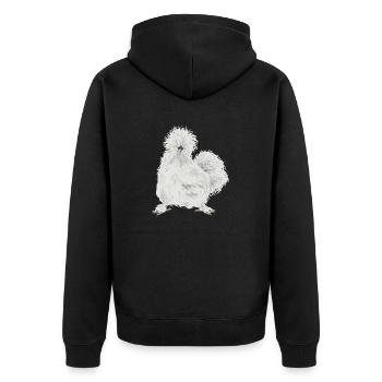 Seidenhuhn Poulet soyeux - Veste à capuche bio Premium Unisexe - noir - Dos - Nico (187cm)