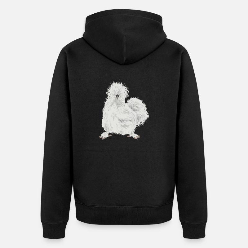 Seidenhuhn Poulet soyeux - Veste à capuche bio Premium Unisexe - noir