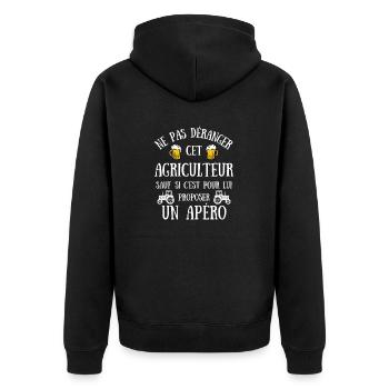 Agriculteur Homme Humour Agricole Tracteur Apéro - Veste à capuche bio Premium Unisexe - noir - Dos - Nico (187cm)