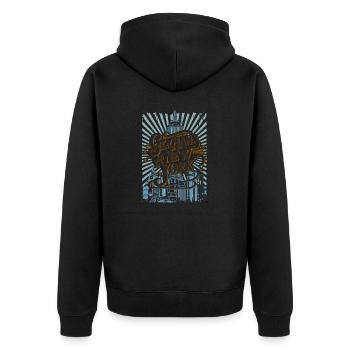 Germans of New York, Germany, America, USA - Unisex Premium Organic Zip Hoodie - black - Back - Nico (187cm)
