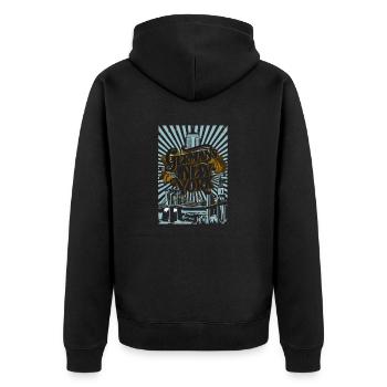 Germans of New York, Germany, America, USA - Unisex Premium Organic Zip Hoodie - black - Back - Nico (187cm)