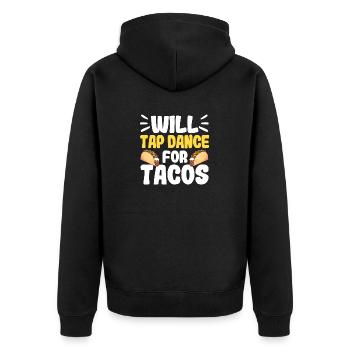 Claquettes pour tacos drôle danseuse mexicaine - Veste à capuche bio Premium Unisexe - noir - Dos - Nico (187cm)