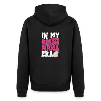 Siamkatze - Unisex Premium Bio Zip Hoodie - Schwarz - Hinten - Nico (187cm)