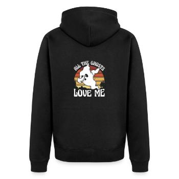 Ghostly Affection Sunset - Unisex Premium Organic Zip Hoodie - black - Back - Nico (187cm)