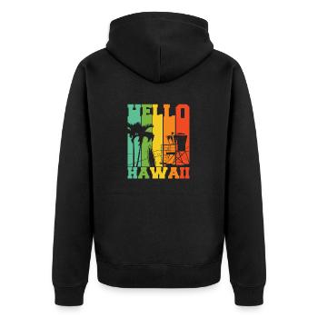 Aloha Spirit Silhouette - Unisex Premium Organic Zip Hoodie - black - Back - Nico (187cm)
