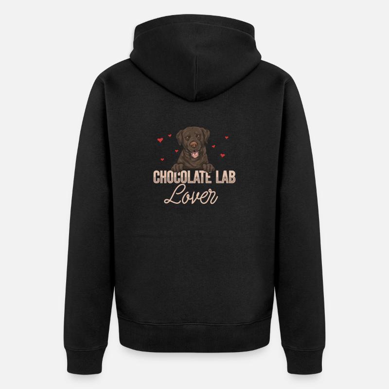 Chien Labrador Retriever chocolat - Veste à capuche bio Premium Unisexe - noir